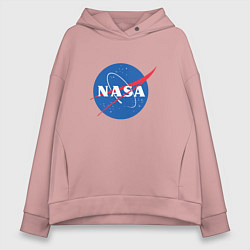 Толстовка оверсайз женская NASA: Logo, цвет: пыльно-розовый