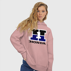 Толстовка оверсайз женская Honda, цвет: пыльно-розовый — фото 2