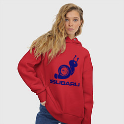 Толстовка оверсайз женская Subaru, цвет: красный — фото 2