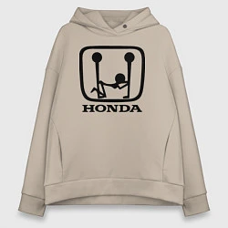 Толстовка оверсайз женская Honda Logo Sexy, цвет: миндальный