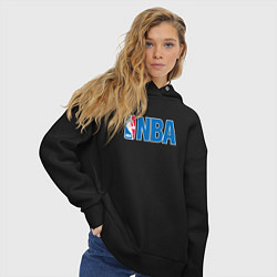 Толстовка оверсайз женская NBA, цвет: черный — фото 2