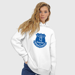 Толстовка оверсайз женская Эвертон logo - nil satis nisi optimum, цвет: белый — фото 2