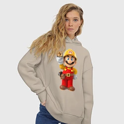 Толстовка оверсайз женская Super Mario, цвет: миндальный — фото 2