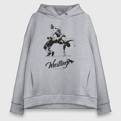 Толстовка оверсайз женская Wrestling, цвет: меланж