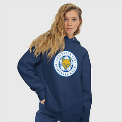 Толстовка оверсайз женская Leicester City FC, цвет: тёмно-синий — фото 2