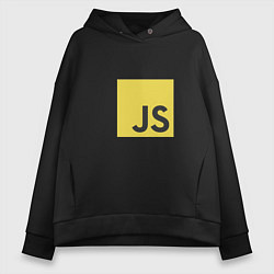 Толстовка оверсайз женская JS return true; (black), цвет: черный