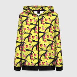 Толстовка на молнии женская Pikachu, цвет: 3D-черный