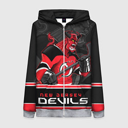 Толстовка на молнии женская New Jersey Devils, цвет: 3D-меланж