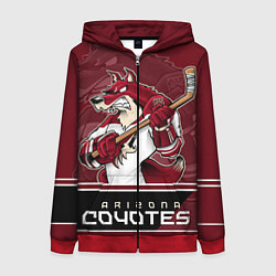 Толстовка на молнии женская Arizona Coyotes, цвет: 3D-красный