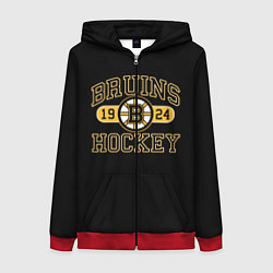 Толстовка на молнии женская Boston Bruins: Est.1924, цвет: 3D-красный