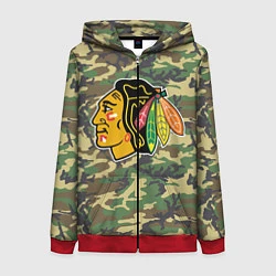 Женская толстовка на молнии Blackhawks Camouflage