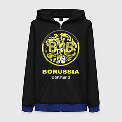 Толстовка на молнии женская Borussia Dortmund, цвет: 3D-синий
