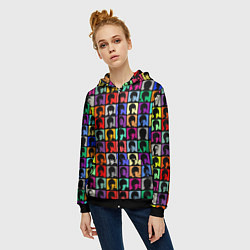 Толстовка на молнии женская The Beatles: pop-art, цвет: 3D-черный — фото 2