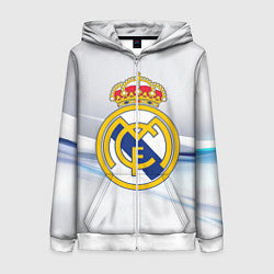 Толстовка на молнии женская Реал Мадрид, цвет: 3D-белый