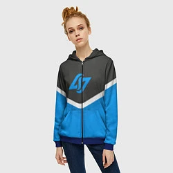 Толстовка на молнии женская CLG Uniform, цвет: 3D-синий — фото 2