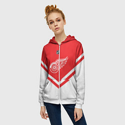 Толстовка на молнии женская NHL: Detroit Red Wings, цвет: 3D-белый — фото 2