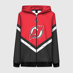 Толстовка на молнии женская NHL: New Jersey Devils, цвет: 3D-черный
