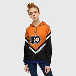 Толстовка на молнии женская NHL: Philadelphia Flyers, цвет: 3D-синий — фото 2