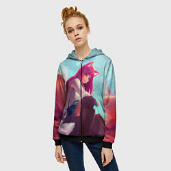 Толстовка на молнии женская Cute, цвет: 3D-черный — фото 2