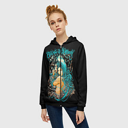Толстовка на молнии женская Bring Me The Horizon, цвет: 3D-черный — фото 2