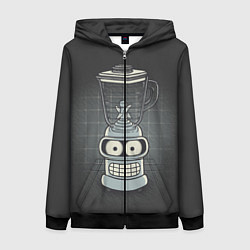 Толстовка на молнии женская Bender Blender, цвет: 3D-черный