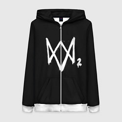 Женская толстовка на молнии Watch Dogs 2 лого