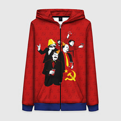 Толстовка на молнии женская Communist Party, цвет: 3D-синий