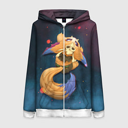 Толстовка на молнии женская Лис, цвет: 3D-белый