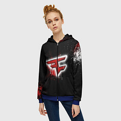 Толстовка на молнии женская FaZe Clan: Black collection, цвет: 3D-синий — фото 2