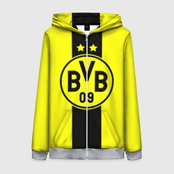 Толстовка на молнии женская BVB FC: Yellow line, цвет: 3D-меланж