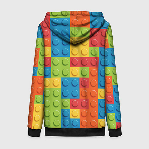 Женская толстовка на молнии Лего конструктор / 3D-Черный – фото 2
