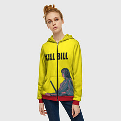 Толстовка на молнии женская Kill Bill, цвет: 3D-красный — фото 2