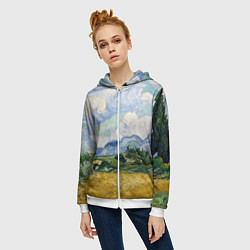Толстовка на молнии женская Ван Гог Картина, цвет: 3D-белый — фото 2