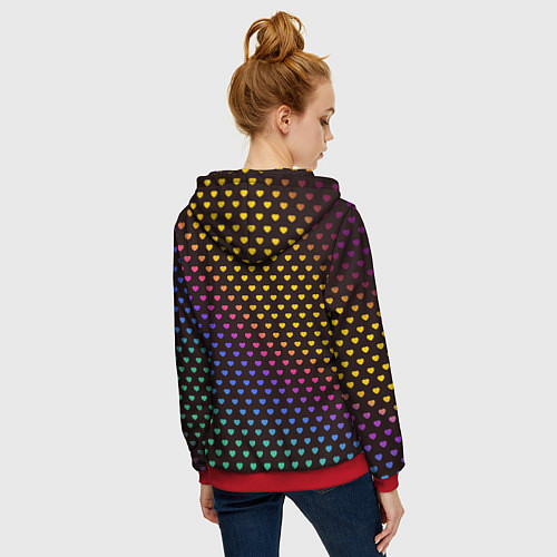 Женская толстовка на молнии Pop art / 3D-Красный – фото 4