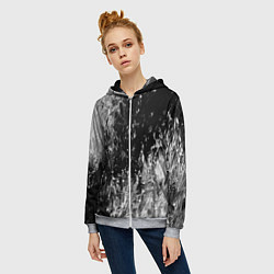 Толстовка на молнии женская GRAY&BLACK, цвет: 3D-меланж — фото 2