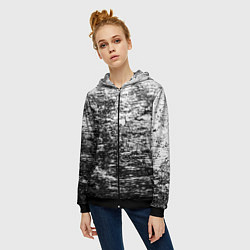 Толстовка на молнии женская Краска и потертости!, цвет: 3D-черный — фото 2
