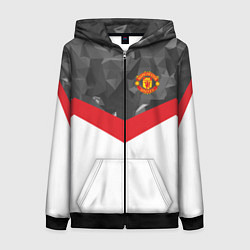 Женская толстовка на молнии Man United FC: Grey Polygons