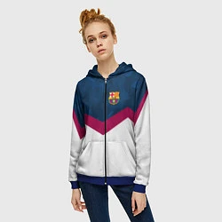 Толстовка на молнии женская Barcelona FC: Sport, цвет: 3D-синий — фото 2
