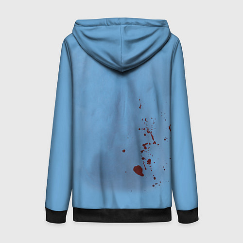 Женская толстовка на молнии Костюм врача кровь / 3D-Черный – фото 2