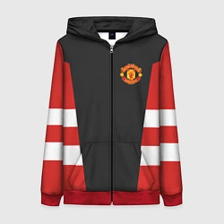 Толстовка на молнии женская Man UTD FC: Vintage 2018, цвет: 3D-красный