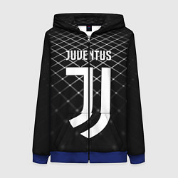 Толстовка на молнии женская FC Juventus: Black Lines, цвет: 3D-синий