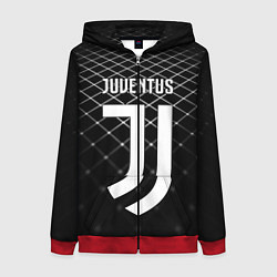 Толстовка на молнии женская FC Juventus: Black Lines, цвет: 3D-красный