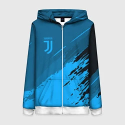 Толстовка на молнии женская FC Juventus: Blue Original, цвет: 3D-белый