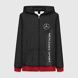 Толстовка на молнии женская Mercedes AMG: Sport Line, цвет: 3D-красный