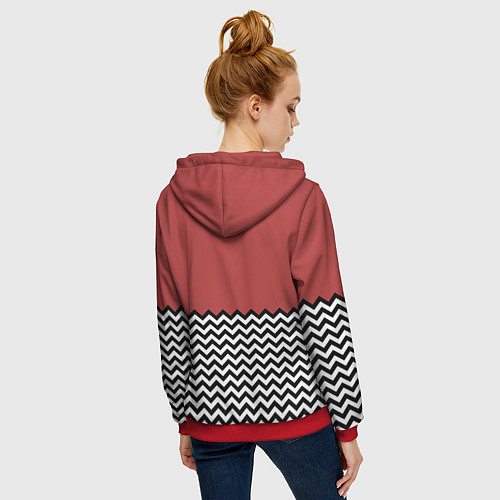 Женская толстовка на молнии Горы Твин Пикс / 3D-Красный – фото 4