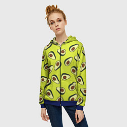 Толстовка на молнии женская Стиль авокадо, цвет: 3D-синий — фото 2