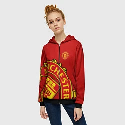 Толстовка на молнии женская FC Man United: Red Exclusive, цвет: 3D-черный — фото 2