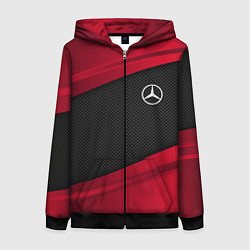 Толстовка на молнии женская Mercedes Benz: Red Sport, цвет: 3D-черный