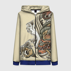 Женская толстовка на молнии Восточный дракон