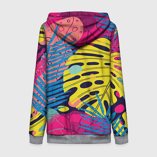Женская толстовка на молнии Тропическая мода / 3D-Меланж – фото 2